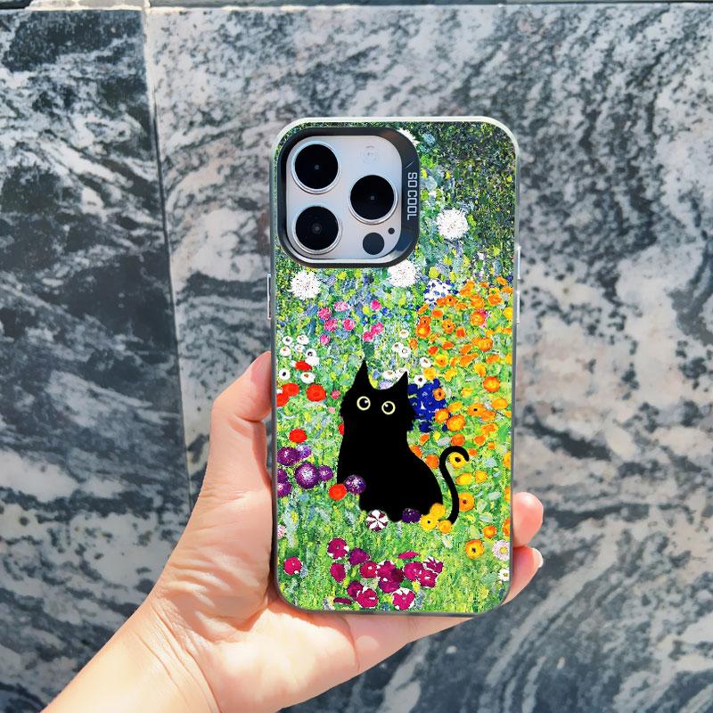 Клод Моне Забавная Кошка Искусство Чехол для Телефона Для iPhone 14 15 Pro Max Plus 11 12 13 Pro Max 13 Mini Чехол Ударопрочный Матовый Лазерный Coque