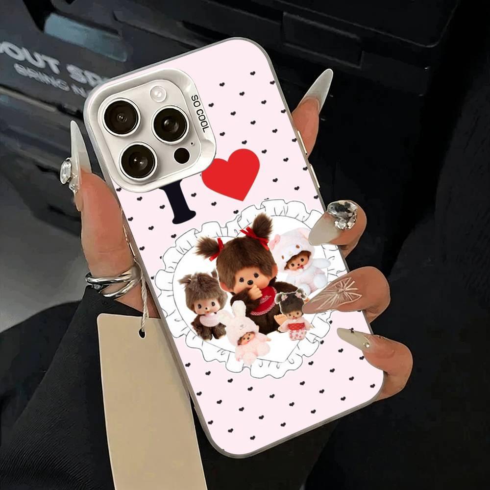 Милый Чехол Для Телефона M-monch-hichis Для IPhone 17 Air 16 15 14 13 12 11 Pro Max Белый Серебристый Жесткий Чехол