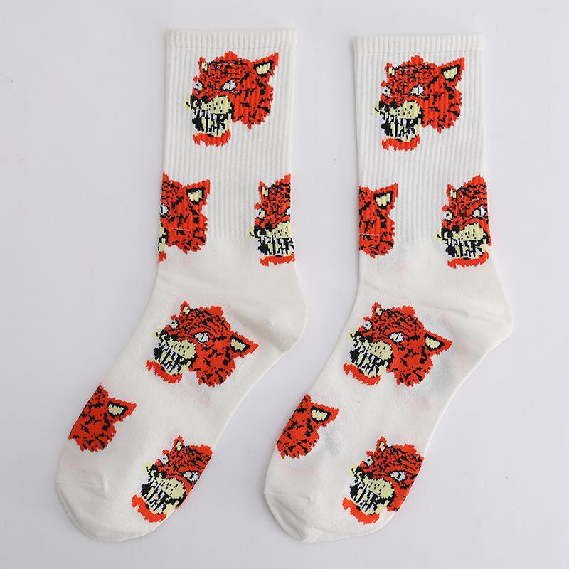 Новые мужские носки Смешные мужские носки до середины голени Харадзюку Хип-хоп Толстые хлопковые носки Женские Новинка Мультяшные носки Носки из гребенного хлопка