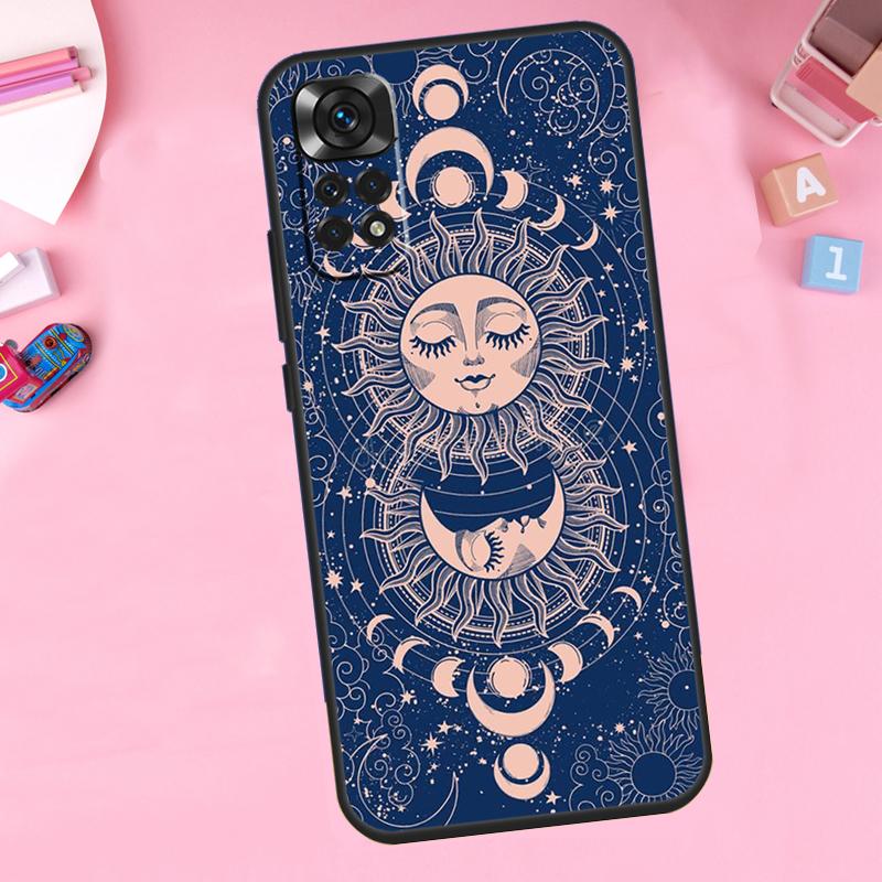 Чехол для телефона Xiaomi Redmi Note 14 10 11 12 13 15 Pro Plus с рисунком Лицо Солнца и Луны Для Redmi 15 15C 14C 12C 10C 13C