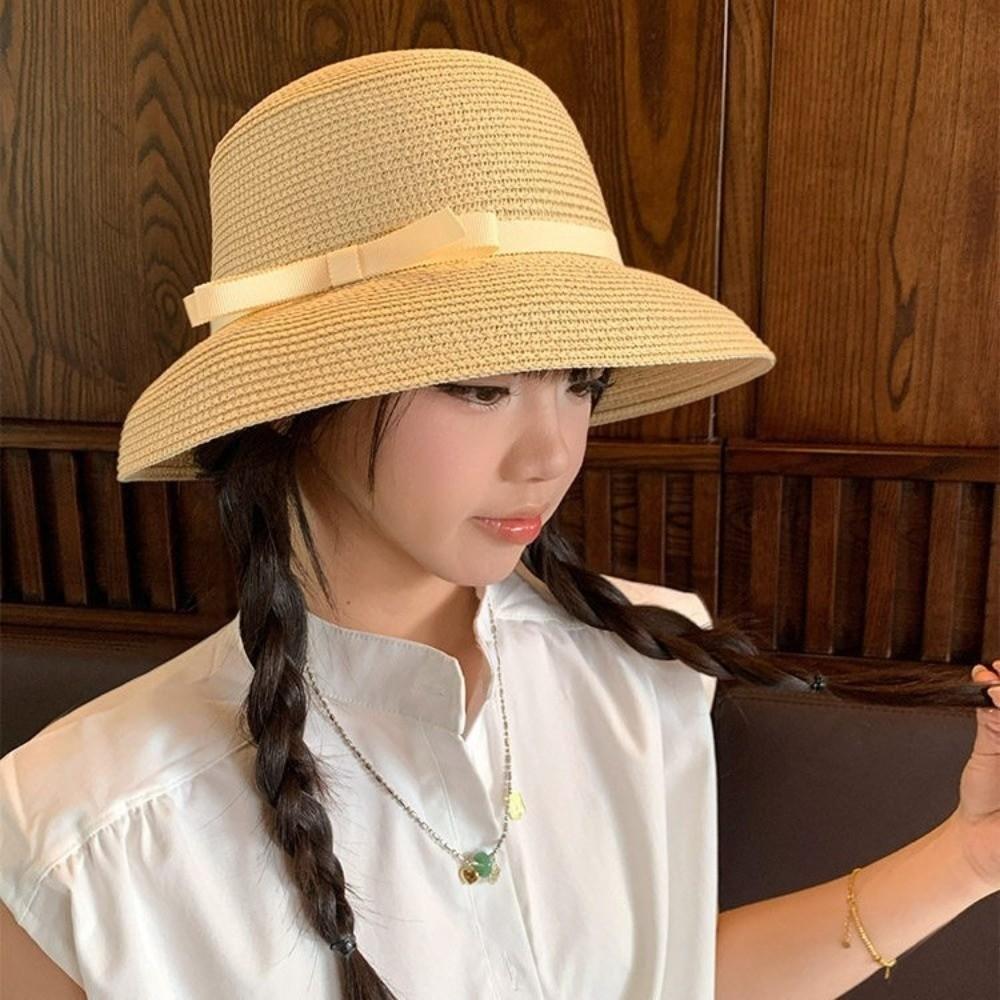 UV Protection Straw Hat for Women Windproof Beach Hats Casual Summer Sun Hats Photography Props