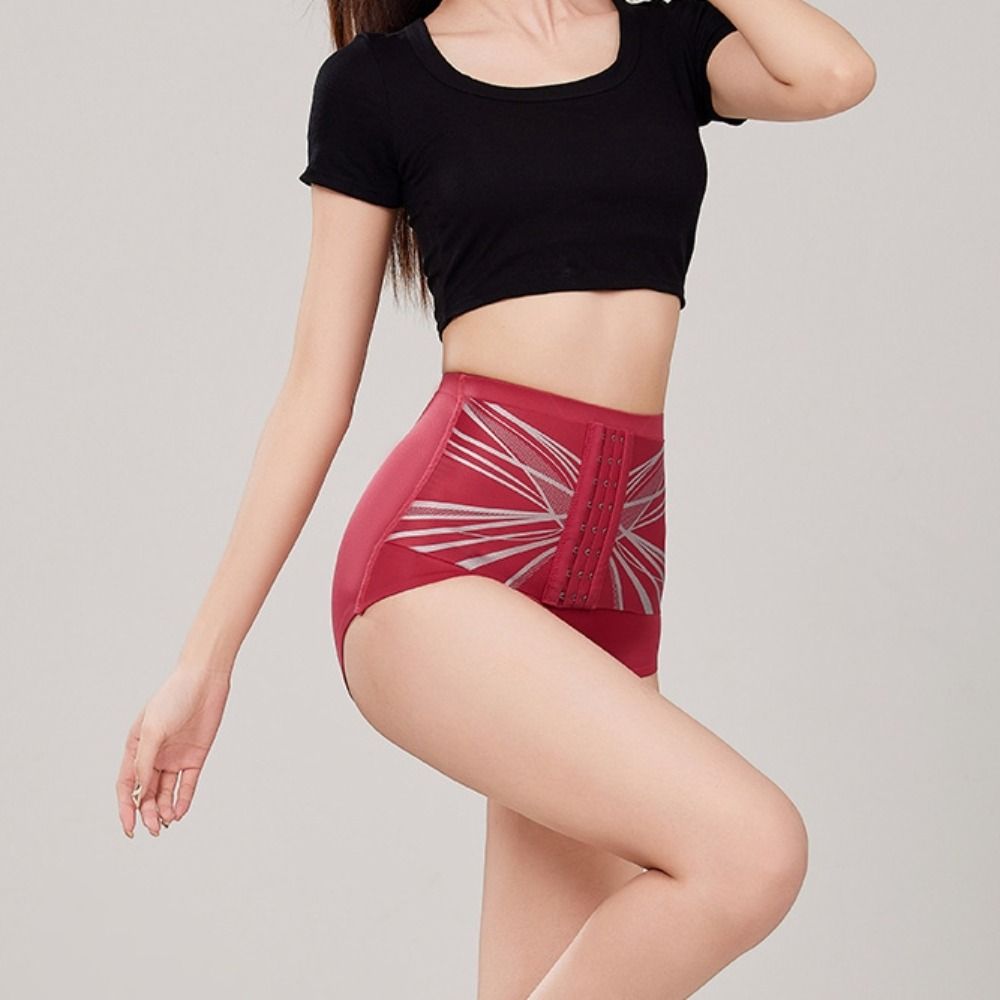 Высокая талия Корректирующее белье для похудения с пряжкой Трусы с утягивающим эффектом Бесшовные трусики для женщин Коррекция фигуры