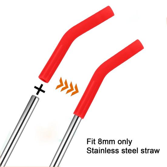 2 шт. силиконовые насадки для соломинок, чехлы для металлических соломинок, многоразовые защитные насадки для пищевых соломинок, гибкие, не содержащие бисфенола А, термостойкие сменные насадки для локтей
