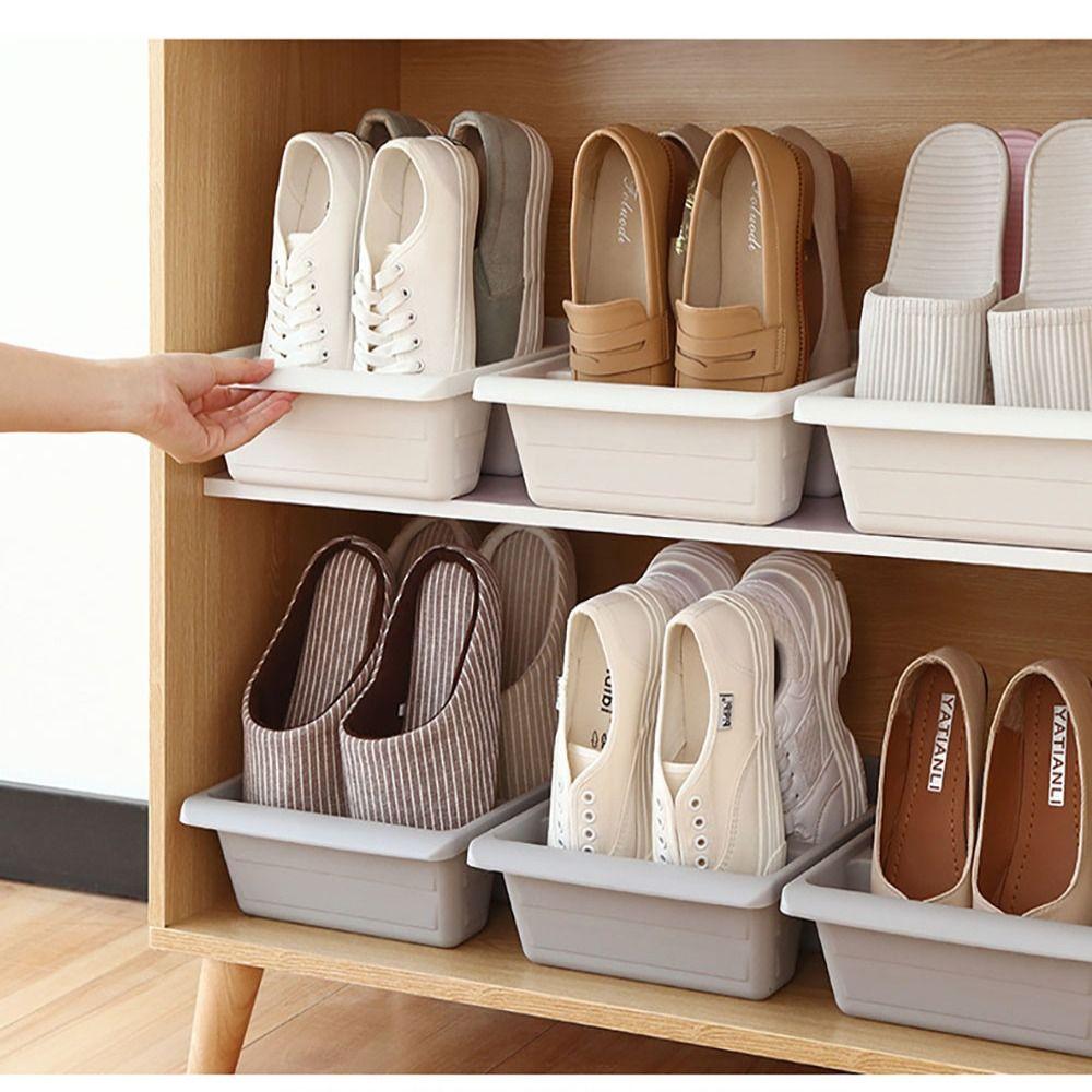 Экономьте место на полке для хранения обуви Пластиковый ящик для хранения обуви новый держатель для обуви обувь