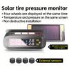 Wireless Tire Pressure Sensor TPMS Solar Display Real Time Safety Monitor System
