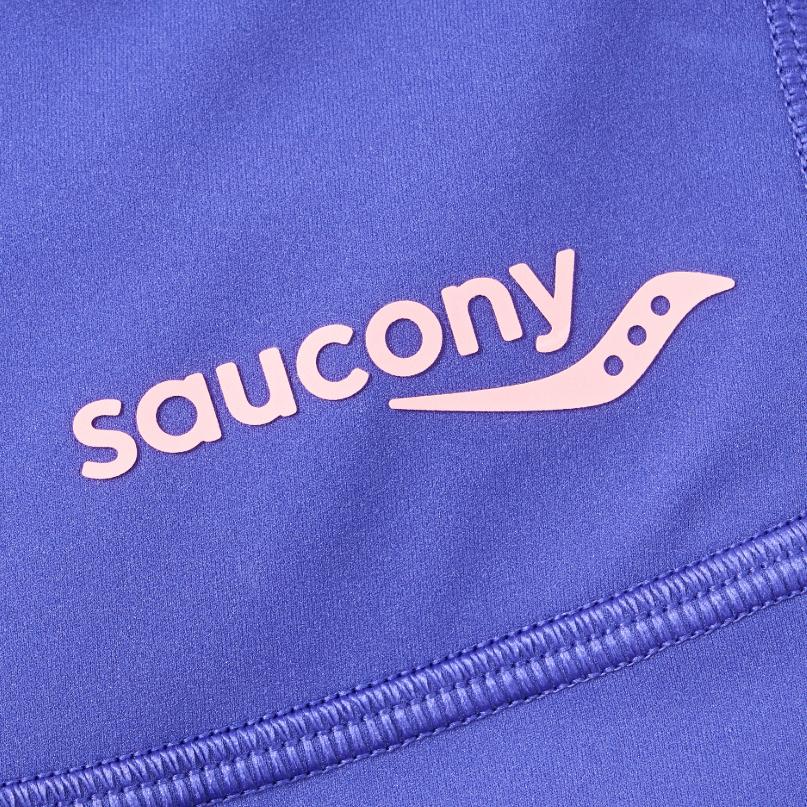 SAUCONY Однотонные спортивные шорты с высокой посадкой Женские шорты Синий с окантовкой SC1230131A-BL08