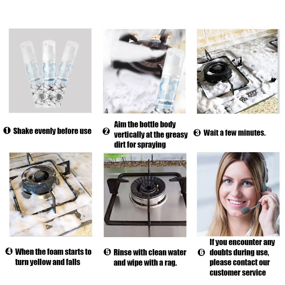 Пена для очистки пузырьков, универсальный спрей для очистки пузырьков на кухне, пузырьковый спрей для удаления стойкого жира и грязи, 100 мл