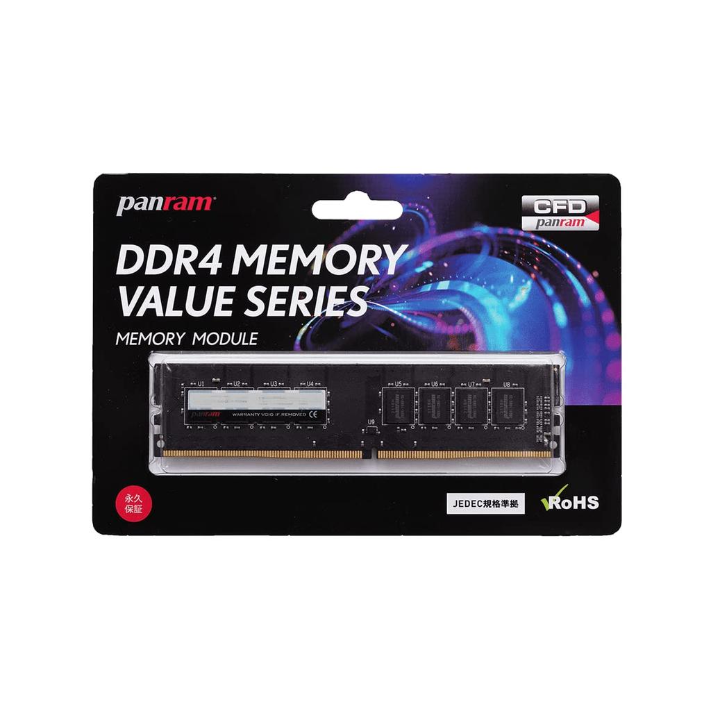 CFD Sales CFD Sales Panram Desktop PC Memory 16GB X 1 288pin DIMM Lifetime Warranty Compatibility Guaranteed DDR4-2400 (PC4-19200) D4U2400PS-16G