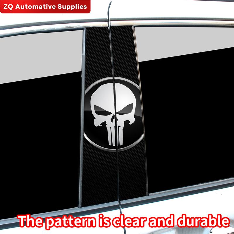 Punisher Skull Blood Stickers Car B-pillar Sticker Waterproof Auto Center Pillar Sunscreen Vinyl Decal Cover Scratch Accessories