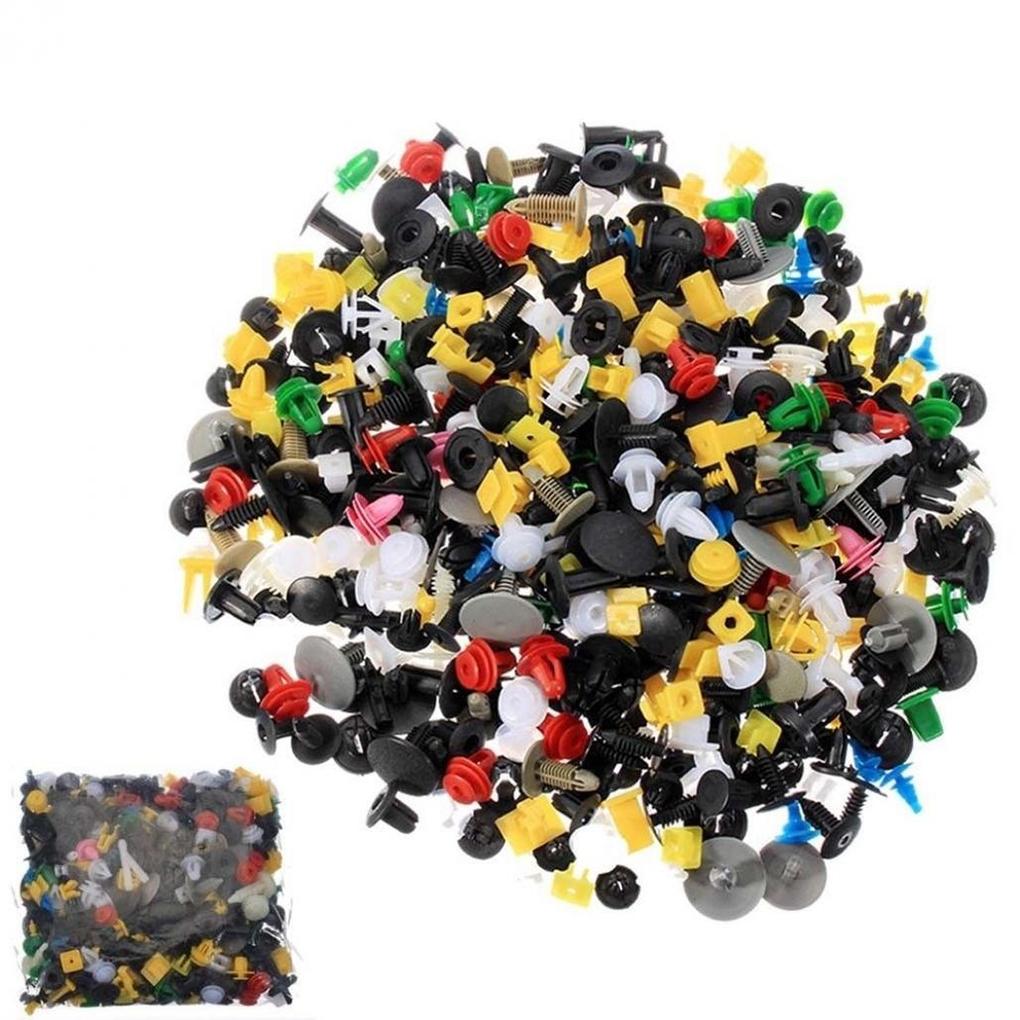 1000/500/200/100 шт. Набор автомобильных зажимов с коробкой, смешанный, для кузова автомобиля, нажимной фиксатор, заклепка, бампер, дверная обшивка, панель, зажим для крепления