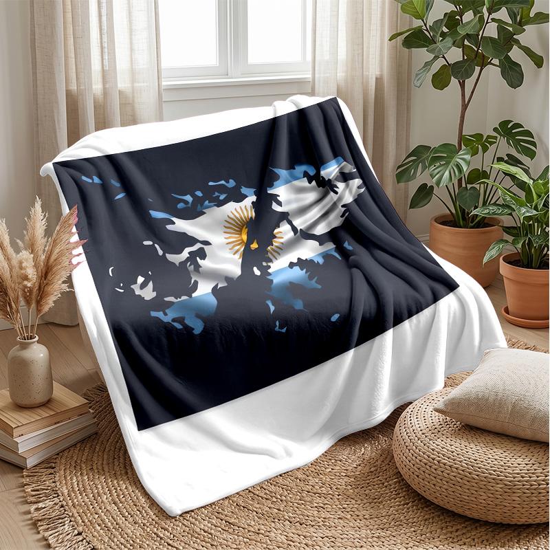 Argentina national football team Theme blanket Soft Flannel Blanket Plush Throw Blanket Cozy Sofa Bed Blanket for Home Decor