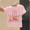 Capybara Girl Birthday Clothes Cute Toddler Kids Number T Shirt Cartoon Short Sleeve Baby Polyester T Shirt Summer Children Tops