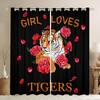 Cute Tiger Blackout Curtains Kawaii Wild Animal Drapes for Children Boys Girls Bedroom Living Room Print Window Dreapes 2 Panels