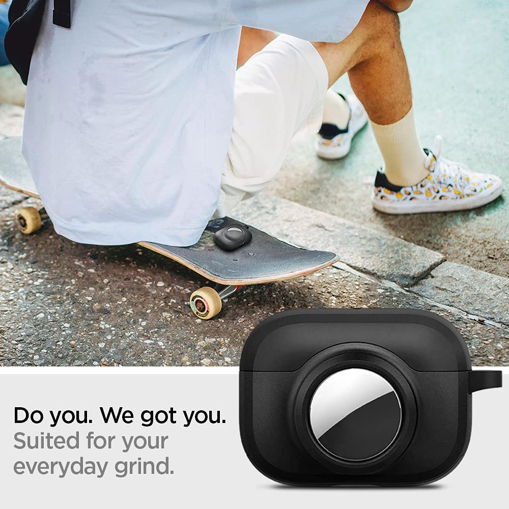 Чехол Spigen Airpods Pro Case AirTag Attached Charge Case Cover with Carabiner Противоударный чехол для беспроводной зарядки с двойной структурой Tag Armor Duo