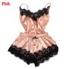 New Women's Sleepwear Sexy Lace Satin Pajama Sets Nightwear Sleeveless Tops+Shorts 2 Pcs Sets Pyjama Sets For Women Pijama