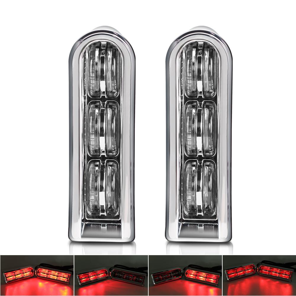 Для Harley Touring Road King Road Glide Electra 2014-2022 Черный хромированный кофр Accent Filler Insert Support LED Light