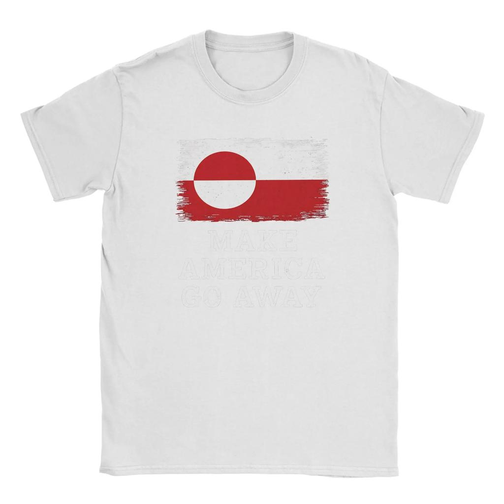 Oversized T Shirt Summer Make America Go Away Leisure Tshirts Greenland Flag Cotton Tshirt For Unisex Y2k Short Sleeve Clothing