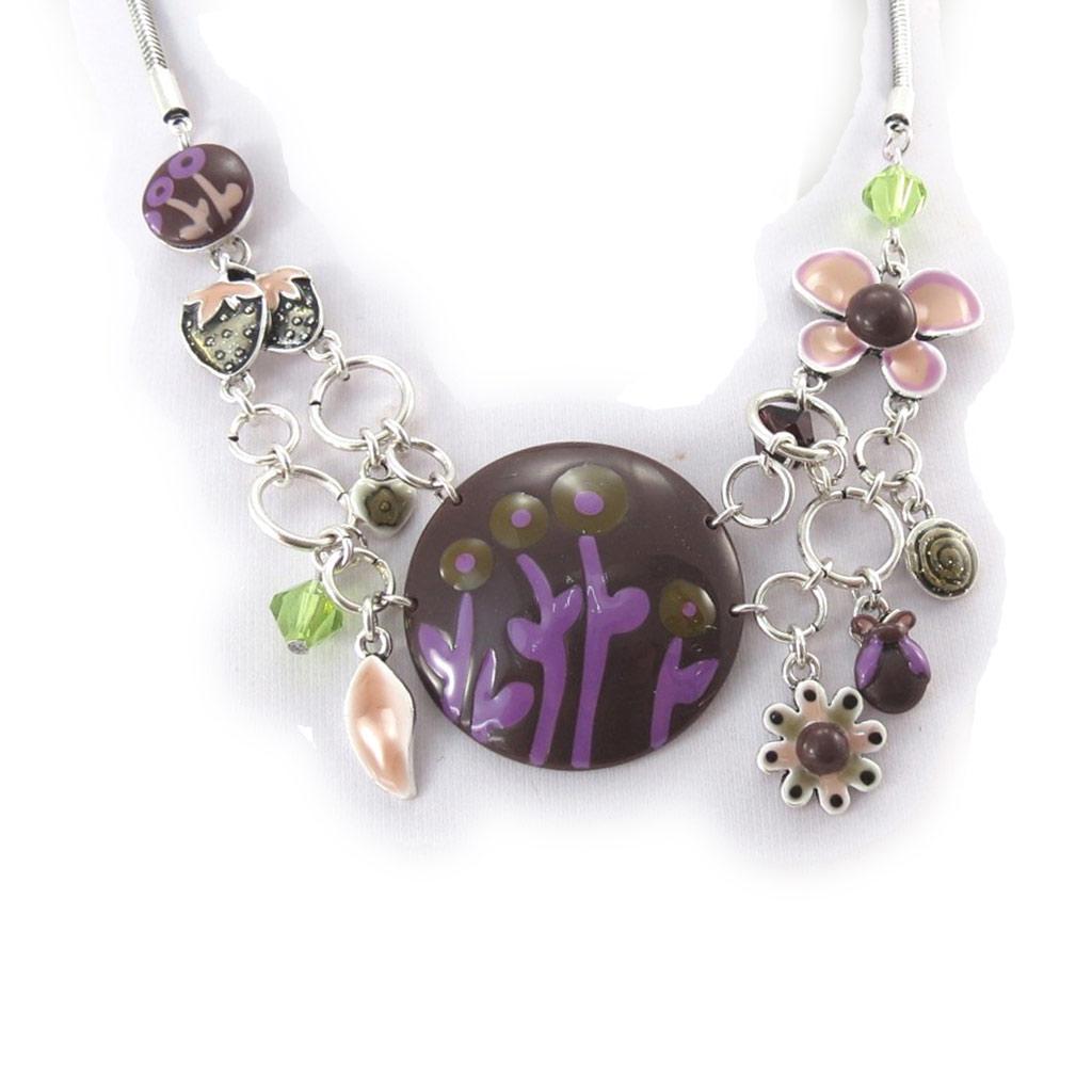 NOA [K0174] - Дизайнерское колье Vahiné фиолетово-зеленый