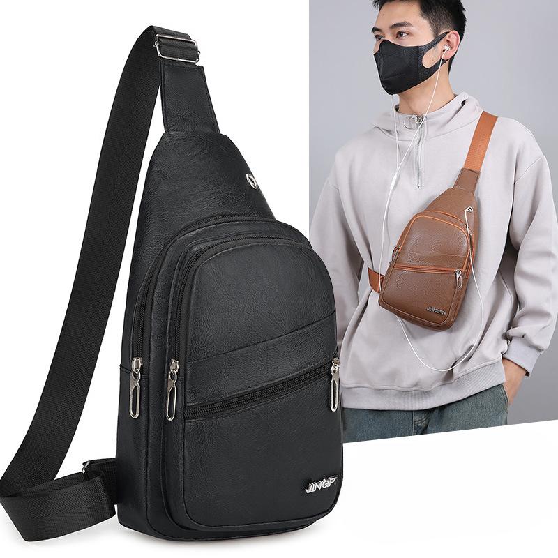 Нагрудная сумка мужская из ПУ повседневная простая цветная на плечо диагональная новая сумка-рюкзак новая модная сумка кроссбоди