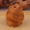 Cute Wooden Small Mouse Ornament Home Decor Retro Mini Crafted Small Mouse Figurines Wooden Sculptures Carving Carving Ornament
