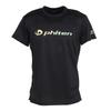 Phiten Volleyball Short Sleeve T-Shirt with Glitter Gradient, Black/Yellow, Size M, Men's and Women's, 3125JG66820