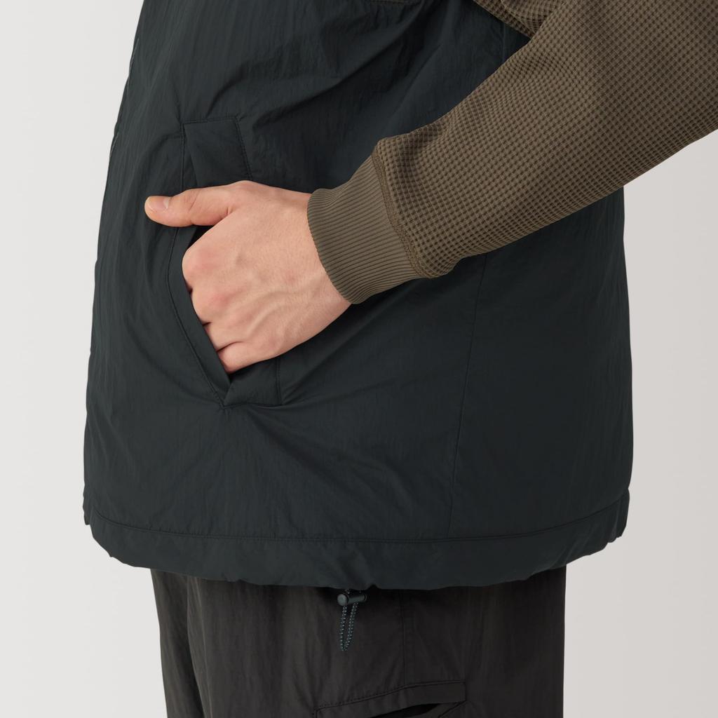 MUJI Men's Water-Repellent, Washable, Padded Walking Vest, AG003A4A, Black, Men's XL