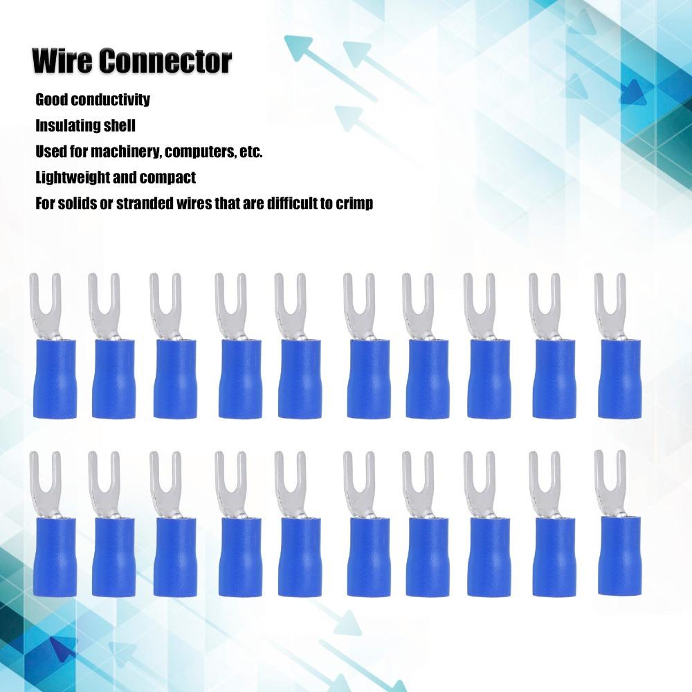 300PCS Blue U Type Wire Connector SV1.25-4 Fork Spade Wire Connector Transportation Lighting