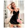 Ice Silk Women Lace Hollow Out Home Wear Backless Sexy Short Slip Halter Nightdress Nightwear Pajamas Sleep Dress