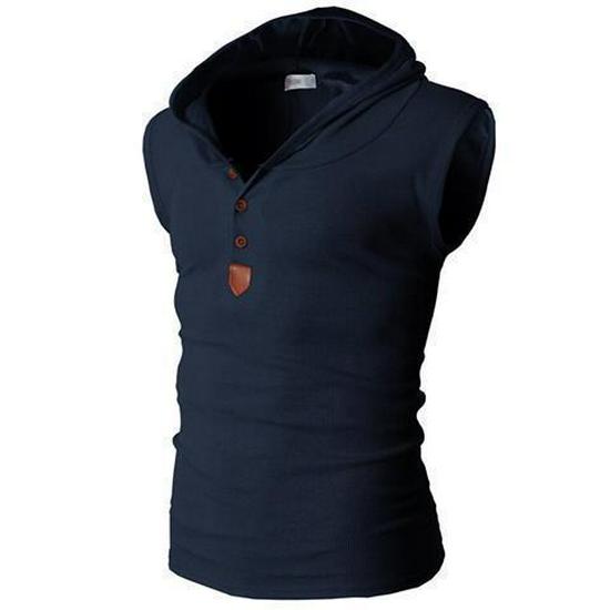 Men's Summer Sleeveless Hooded Vest - Korean Style Fitness Stretch Waistcoat