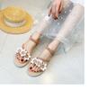 Fashion Summer Shoes 2024 New Fashion Woman Sandals Flowers Mixed Colors Ankle Strap Flat Casual Beach Sandals Open Toe Women Shoes