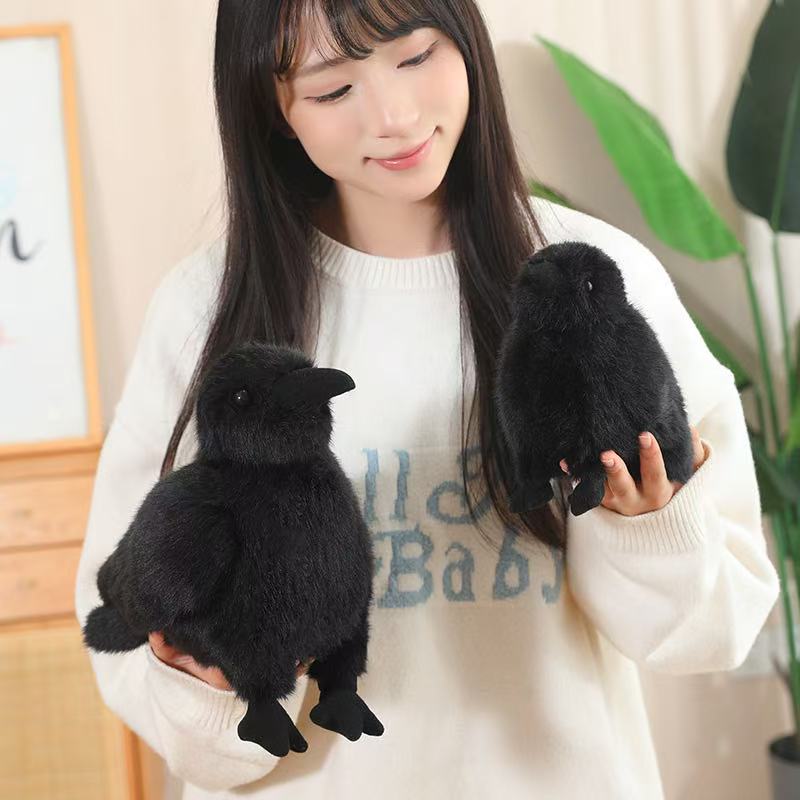 Simulation Crow Doll Plush Toy 15/25/35cm Handmade Cartoon Anime Cute Pillow Cushion Home Decor Kids Birthday Gift
