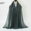 New Fashionable Women's Long Crinkled Cotton Linen Scarf with Tassel Edge - Solid Color Shawl