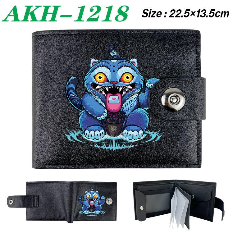 K-Pop Demon Hunters Wallet Black Soft Leather Snap Closure with Zipper Coin Pocket 1pcs