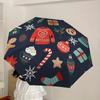 1pc Holiday, Festive Automatic Folding Umbrella - Portable Collapsible Design, 8-Rib Iron Frame, Casual Outdoor Accessory yy251215204