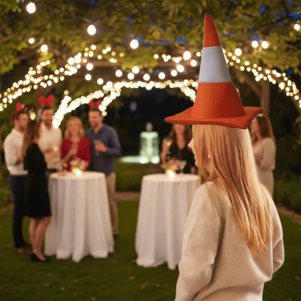 Foldable Design Conical Hat Stage Hat Party Hip Hop Hat Funny Traffic Cone Hat Stage Performance