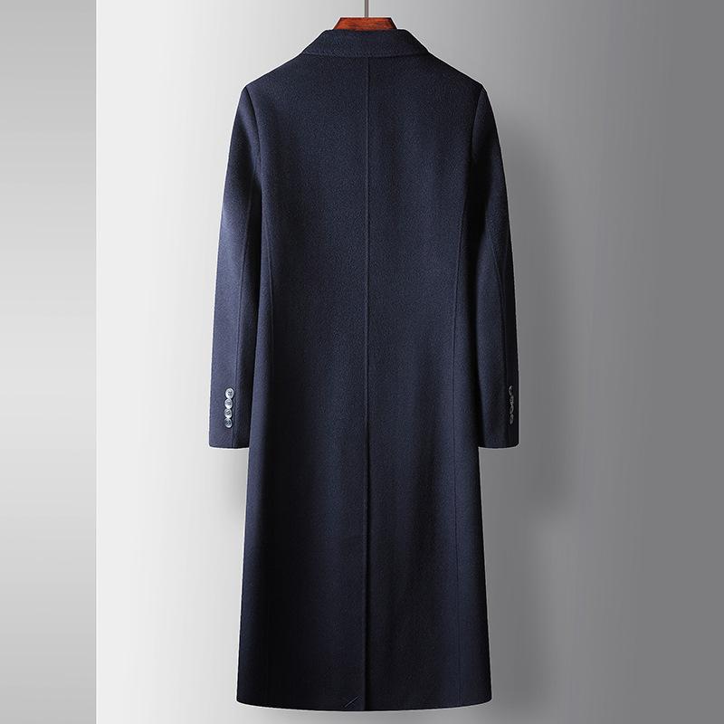 Men's Coat Autumn and Winter Long Wool Double-breasted Trench Coat Youth Business Double-sided Warm Casual Jacket