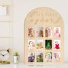 Baby First Year Milestone Photo Frame Rustic Wood Newborn Boys Girls Infant Monthly Picture Display Board Nursery Bedroom Wall Decoration Keepsake