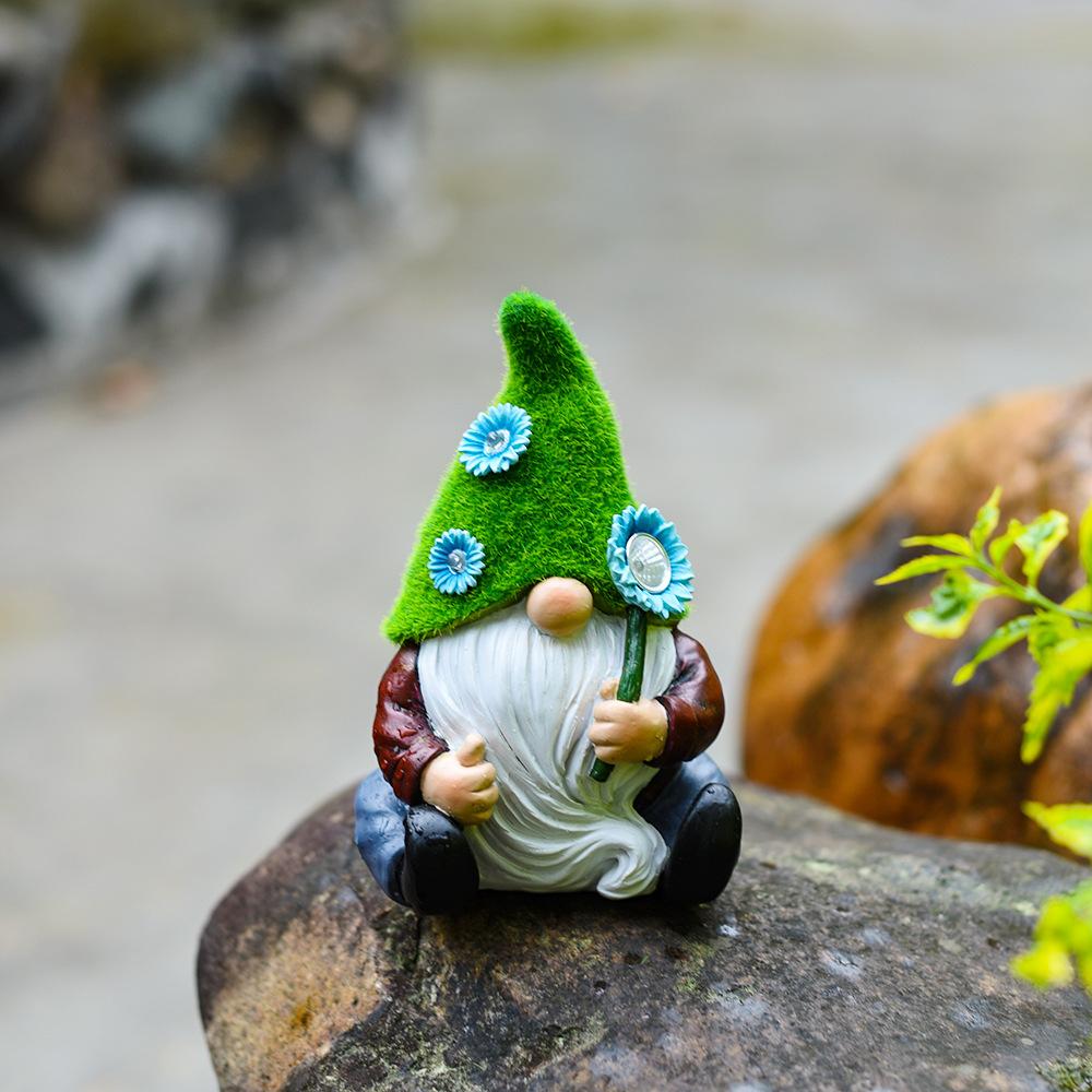 Открытый солнечный садовый орнамент гном карлик патио украшения изделия из смолы садовые фонари