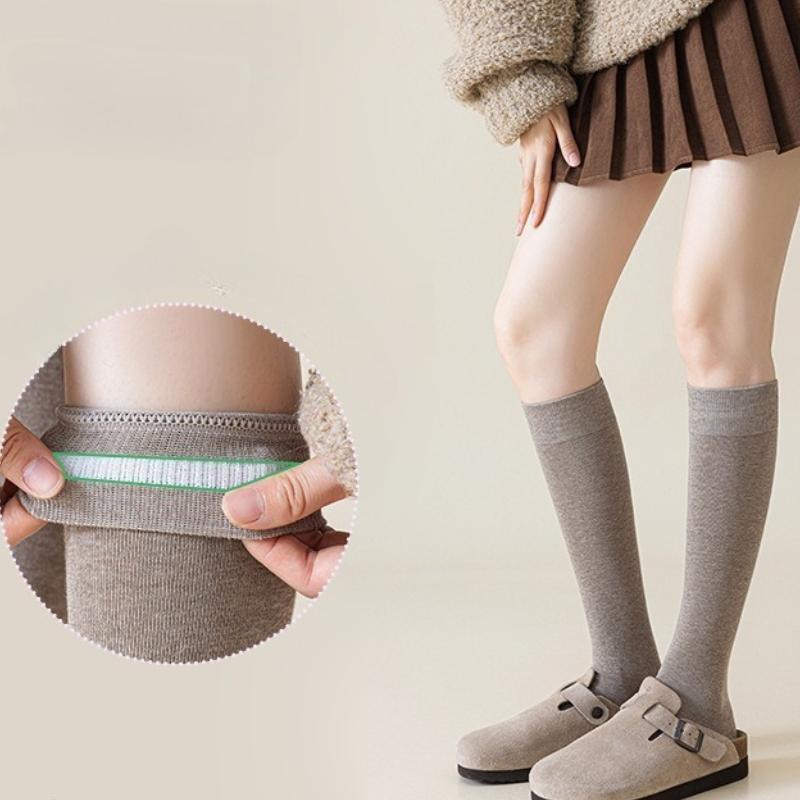 Knee High Socks for Women Soft Combed Cotton Long Socks Ladies Girls Knee Length Knee Socks