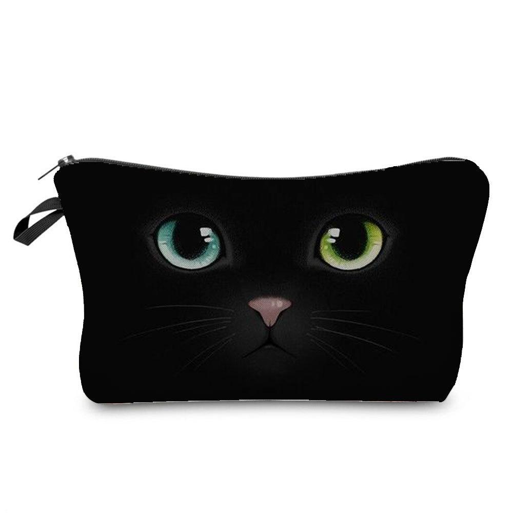 Women Cat Print Cosmetic Bag Toiletries Organize Travel Storage Case  6439