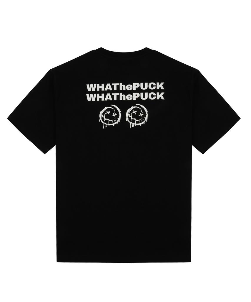 WHATHEPUCK W Логотип Улыбка X 2 Футболка Черная