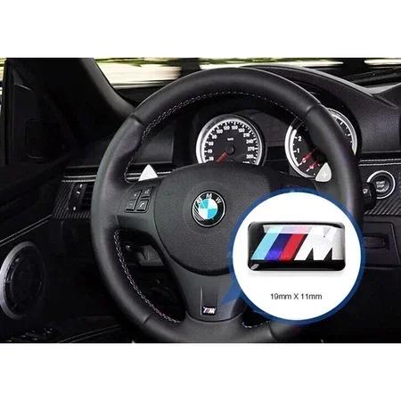 XMVPW1 For BMW 2PCS Car Interior Steering Wheel Sticker Button Decals for BMW M Power M5 M6 E30 F80 G80 F82 G82 E28 E34 E36 E39 E60 90