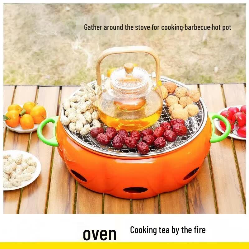 Oeny Pumpkin-Style Portable Charcoal Grill
