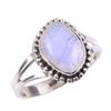 Натуральный Радужный Лунный Камень Драгоценный Камень Ручной Работы 925 Стерлинговое Серебро Кольцо Размер 6 u1e31