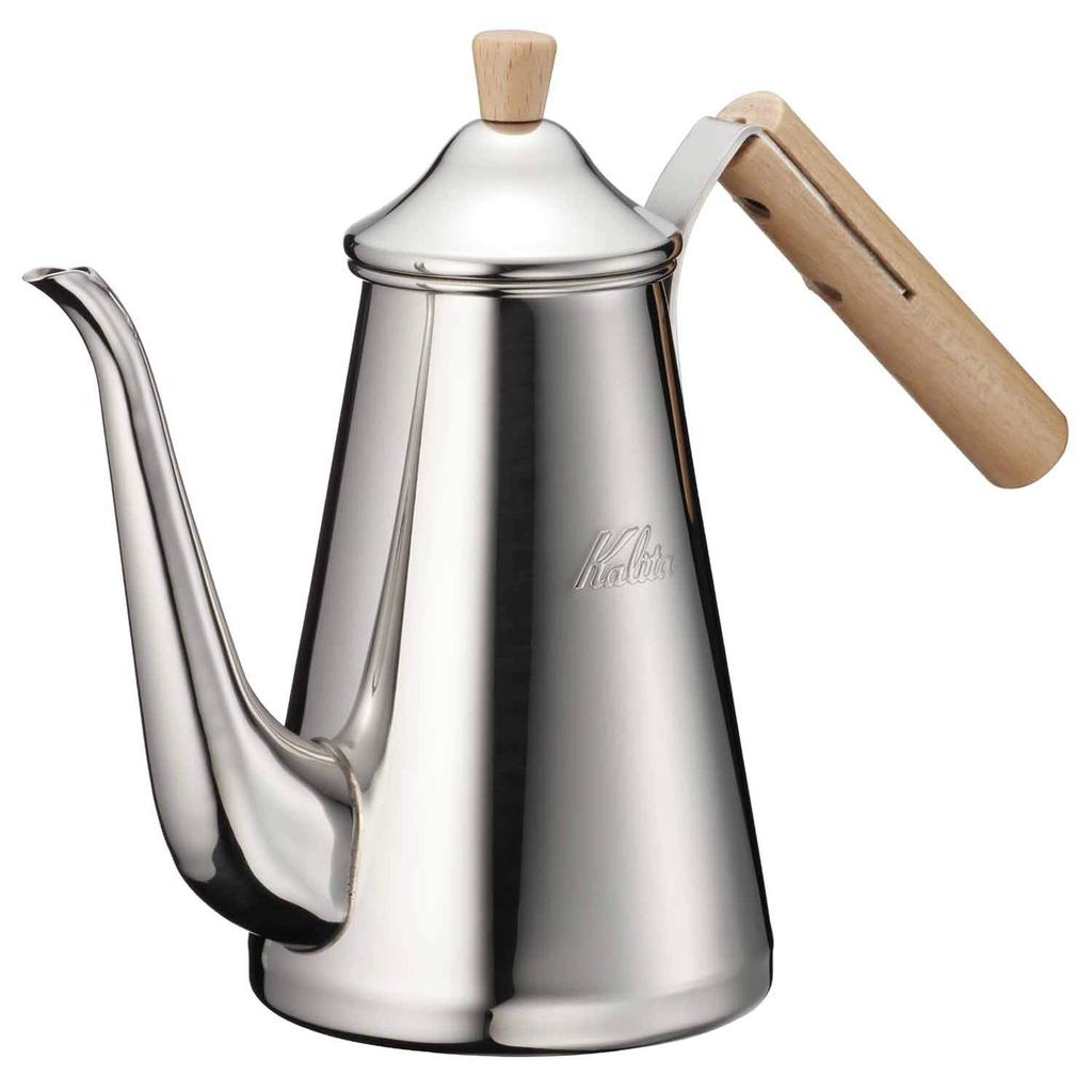 Кофейник Kalita Tsubame Sanjo Craftsman с деревянной ручкой из нержавеющей стали, 700 мл, узкая насадка для открытого огня, изготовлено в Японии, тонкий чайник-капельница 700SSW