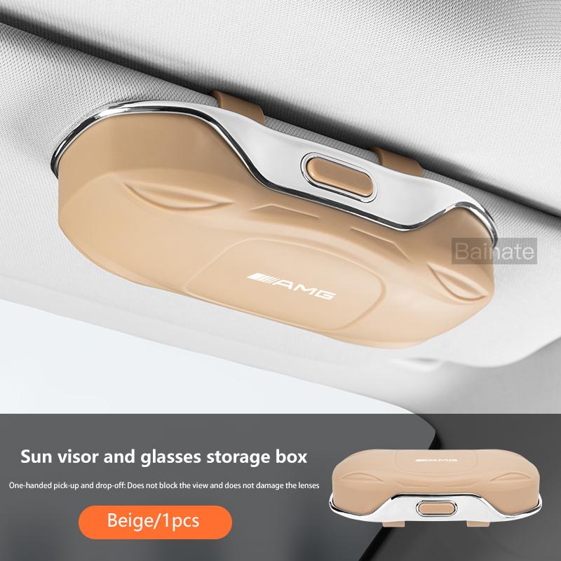 For Mercedes Benz GLB GLC GLE SLC W203 W204 W176 W205 AMG Car Visor Sunglasses Glasses Case Glasses Holder Clip Box Accessories BC2
