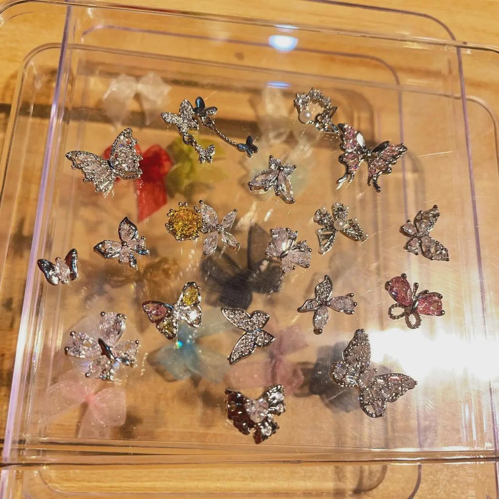 LZ16 Роскошные металлические бабочки из циркония для ногтей