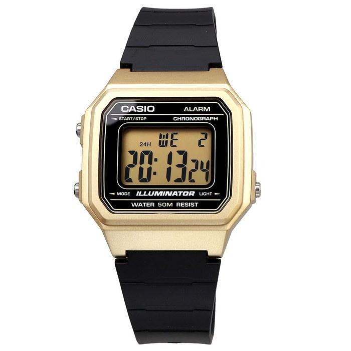 Casio Стандартные часы W-217HM-9A, Мужские/Женские/Детские, Цифровые, Дата, Золотой/Черный