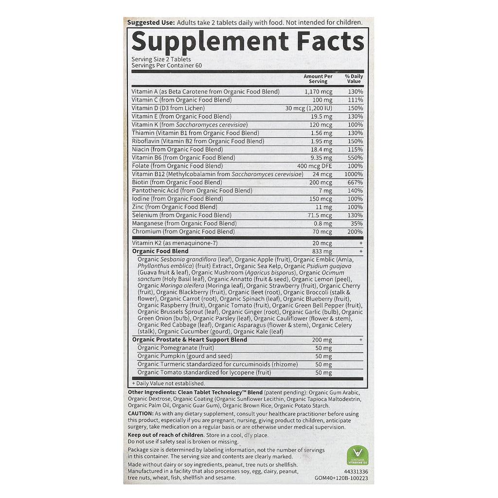 Organix Men's Multi 40+ Vegan Tablets 120 Tablets