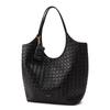 Elle Woven Lazy Style Solid Color Synthetic Leather Tote Shoulder Bag Women bags White Black Brown E05S1325254